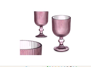 COPO NEUTRO RISCAS LILÁS COM PÉ 430ML MULT25