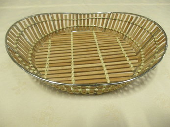 A42 CESTOS MAXI PEQUENOS BAMBU METAL CROMADO