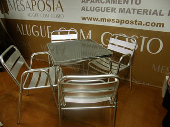  CONJUNTO ESPLANADA 1 (Mesa Alumínio café esplanada + 4 cadeiras alumínio)