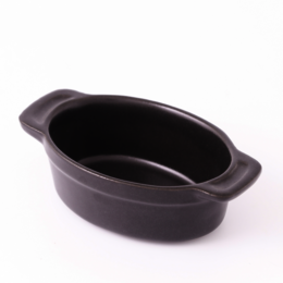 Taça individual tacho oval preto 160*90MM