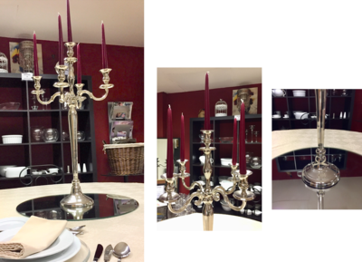 NOVO!!! CANDELABRO PRATA |altura 79 cm NOVO!!! CANDELABRO PRATA |altura 79 cm